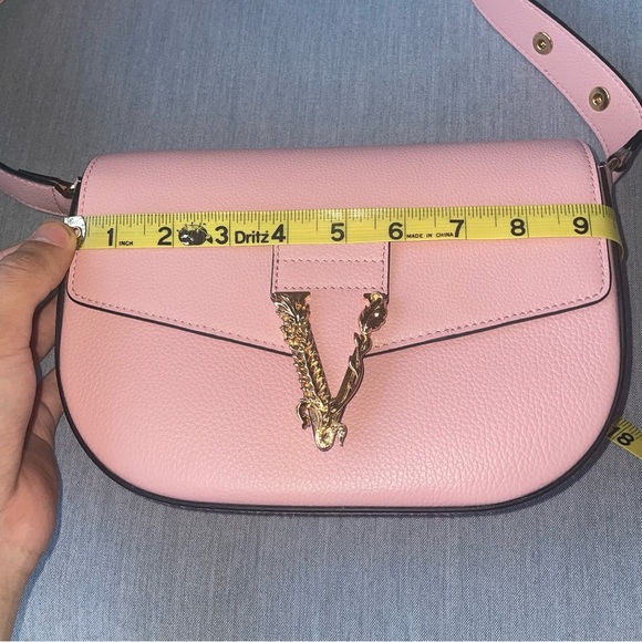 Pink Versace Convertible Crossbody Shoulder bag satchel saddle bag pink purse - Picture 10 of 16